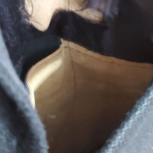 Vintage 100% Pure Cashmere Car Top Coat Mens 44" Chest Large Long Black Lined - Picture 5 of 15